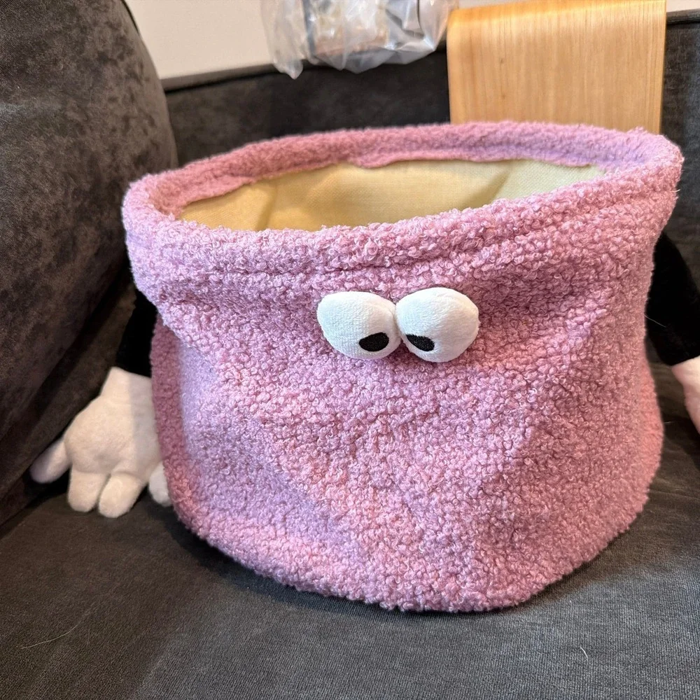 Pink Fuzzy Monster Storage‎ Box with 3D Eyes and Arms #dorm